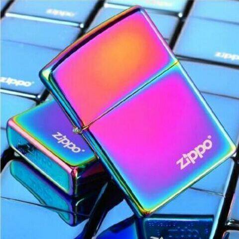 正版zippo打火机纯铜彩冰白冰金精雕男士礼品刻字zippo