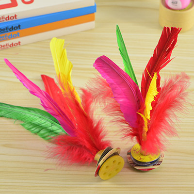 毽子玩具彩色鹅毛比赛专业毽球儿童花毽羽毛毽子