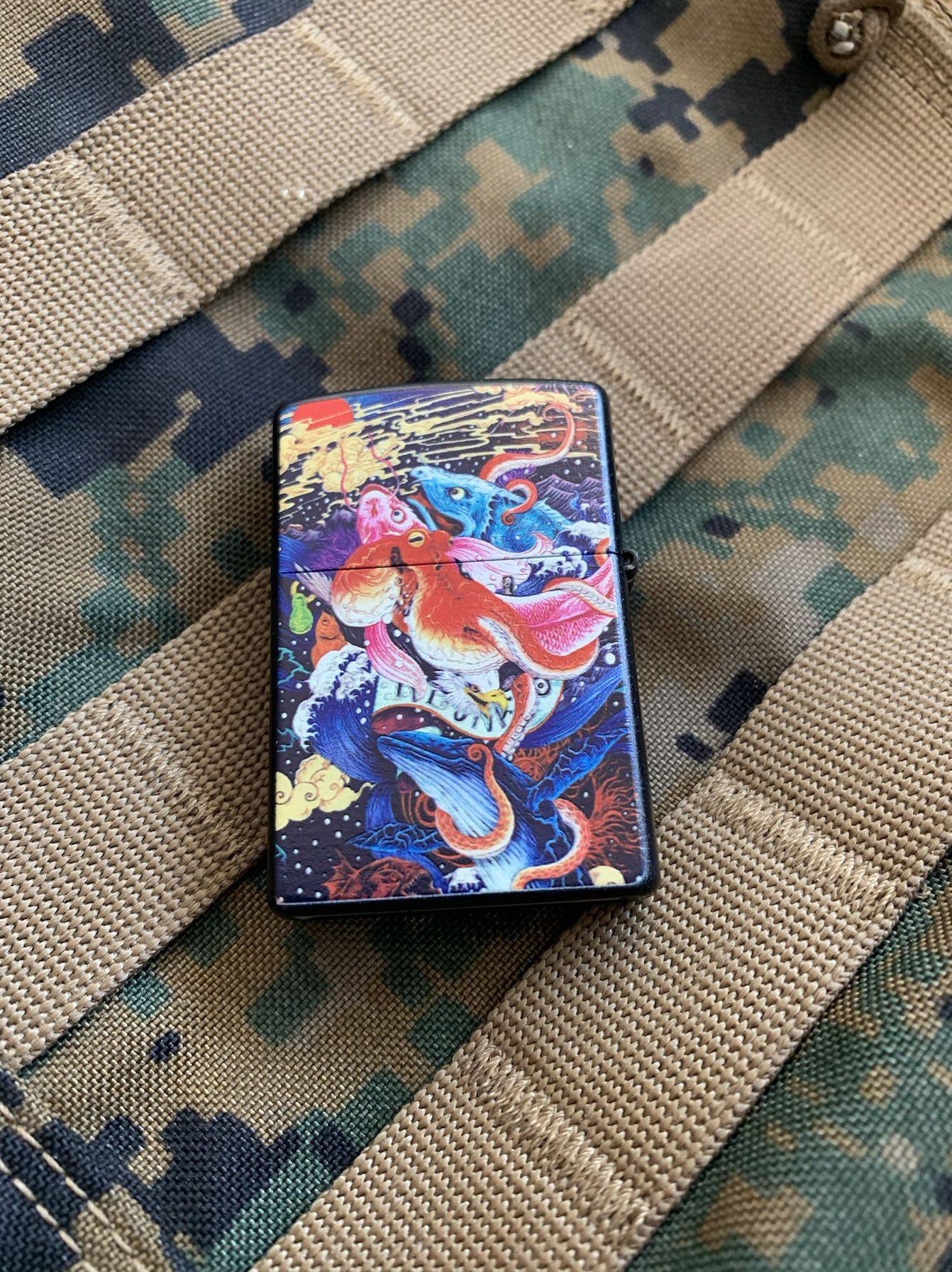 打火机美国zippo正版diy浮世绘哑漆美版煤油防风zippo