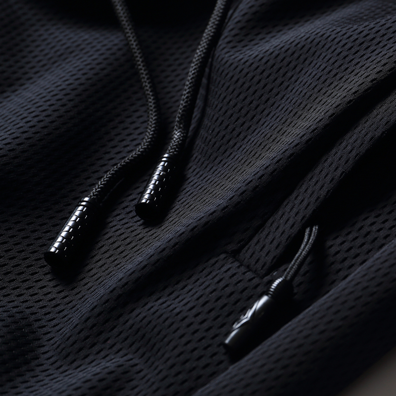 冰丝网眼运动裤男宽松系带松紧带弹力休闲裤直筒中年男裤夏季薄款