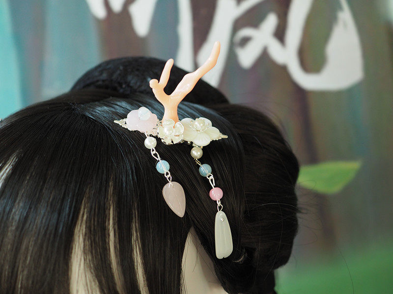 汉服轻古风头饰森系可爱小清新鹿角发夹对夹头饰送女友闺蜜礼物