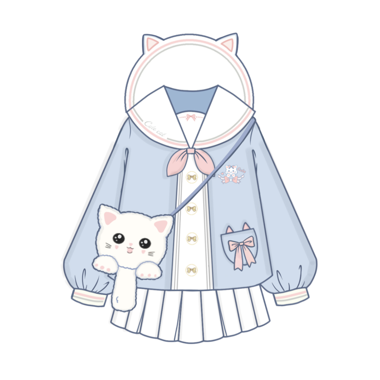 【萌小疯】原创 猫喵喵 可爱幼稚园jk制服裙 二团2.15开