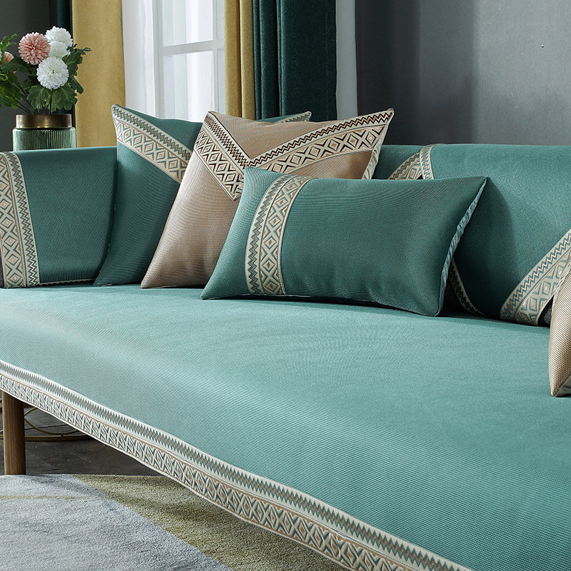 可机洗冰丝沙发垫夏季夏天款轻奢真皮防滑防汗新中式组合沙发套巾