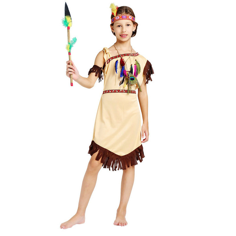 万圣节服装成人男生女生灰白印第安土著野人服饰化妆服饰