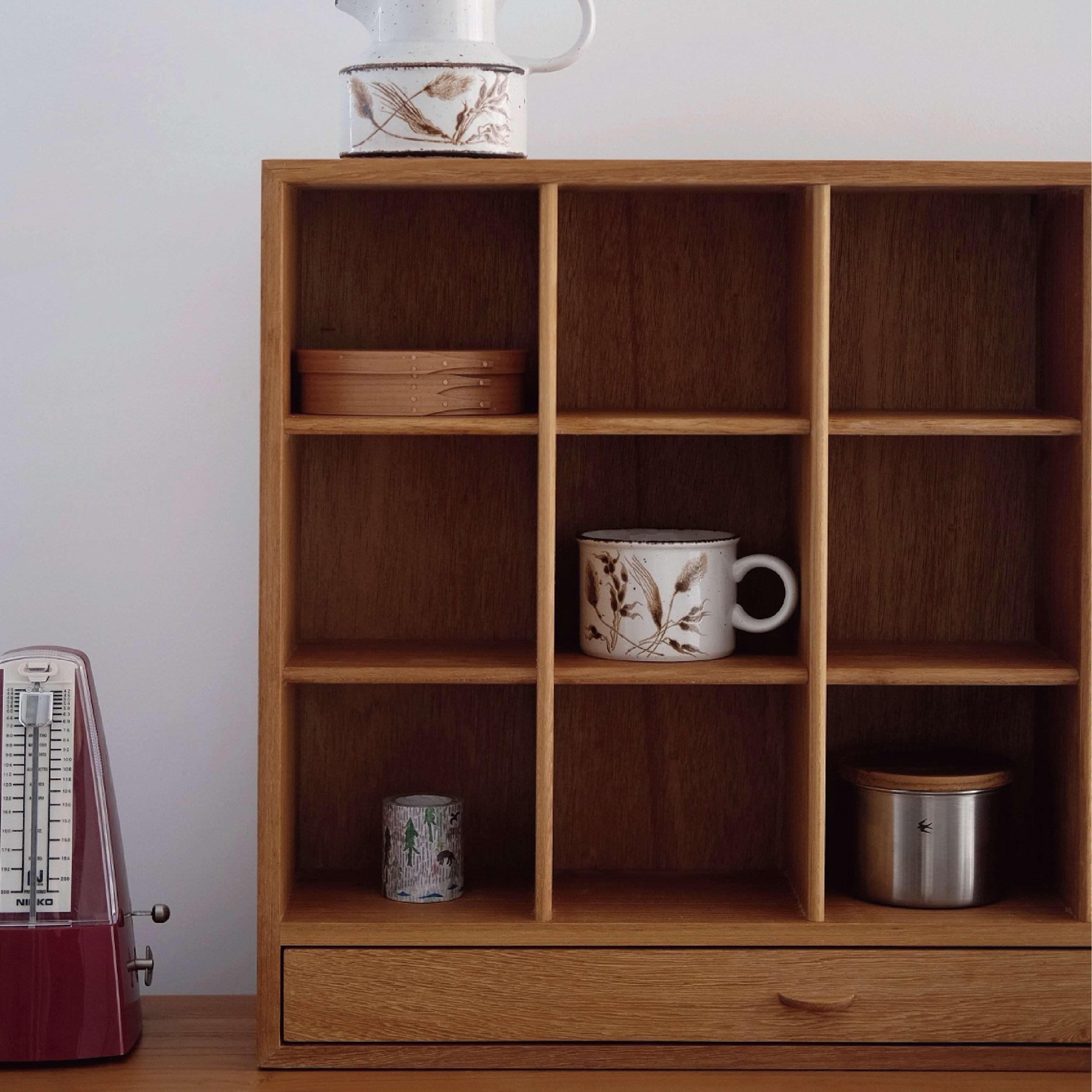 多匣柚木胡桃日式欧风实木格子置物架格架