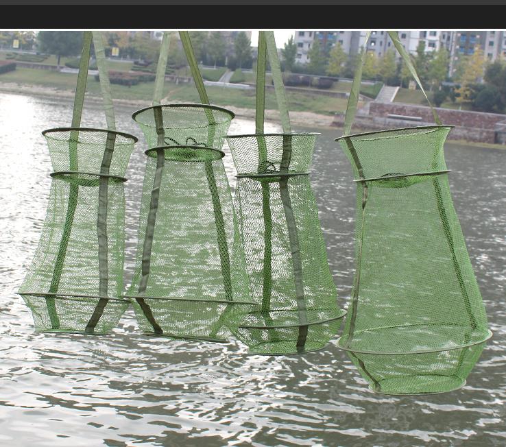 涂胶小鱼篓渔网网兜折叠收口速干小鱼护大肚鱼篓挂胶鱼虾网密眼_双氙