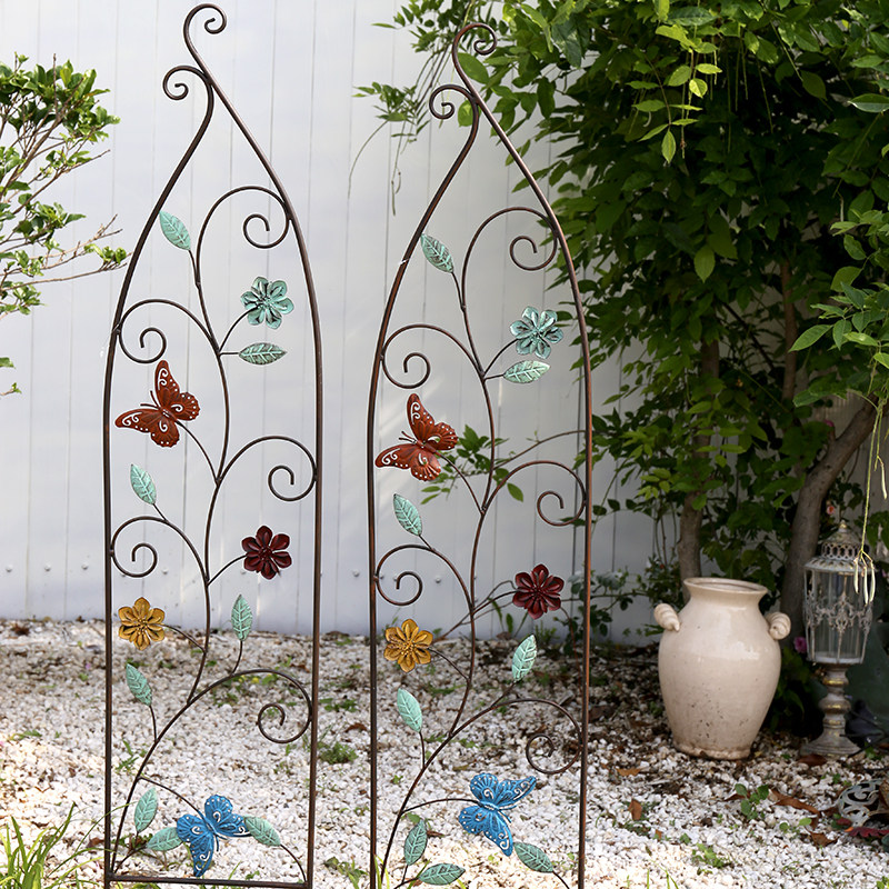 铁艺蝴蝶花栅栏花爬架花园围栏田园庭院装饰围挡花栅栏