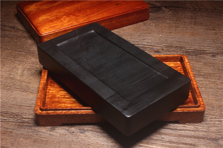 歙砚老坑素砚收藏仿古古如意砚眉眉纹砚台龙尾砚台