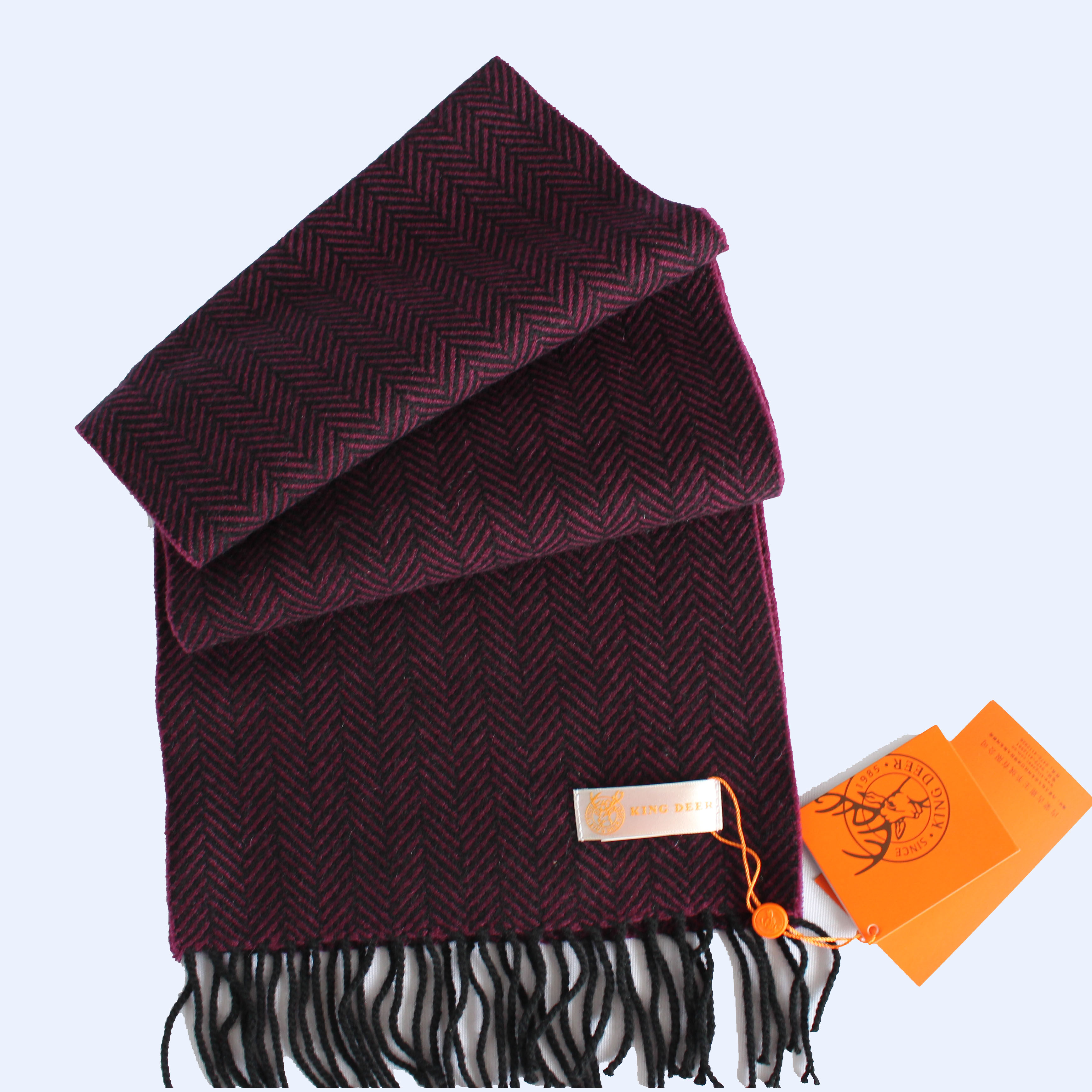 鹿王羊绒围巾正品休闲短款保暖冬季百搭舒适围巾