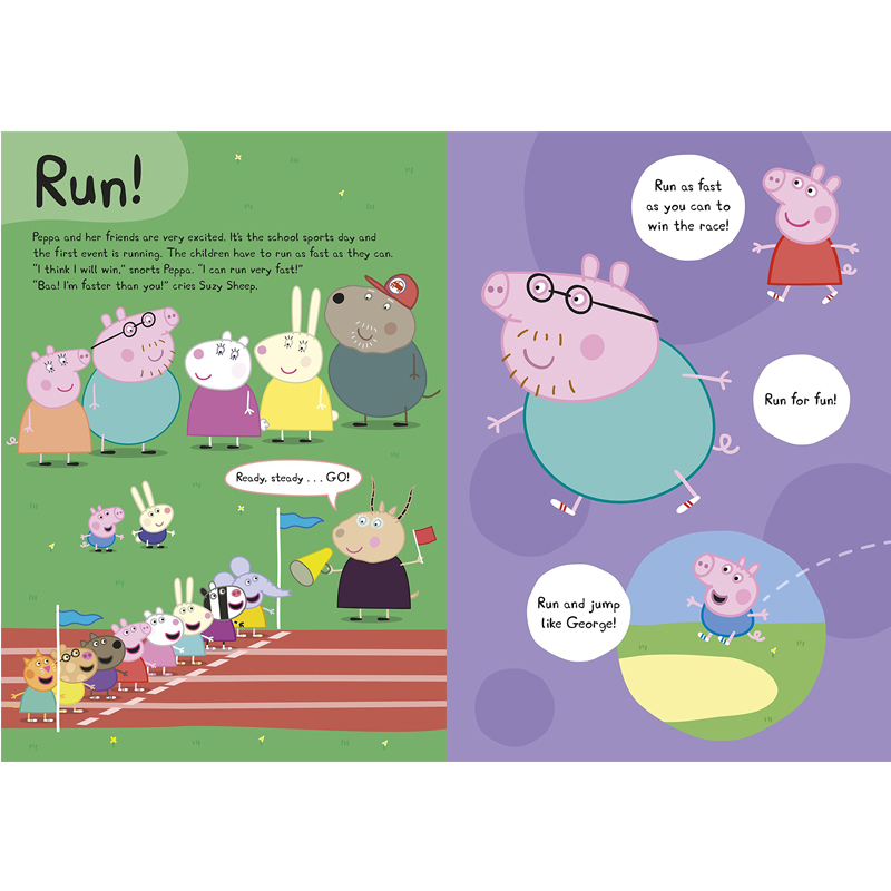 预售peppapig英文版绘本小猪佩奇movewithpeppa粉红猪小妹与佩奇一起