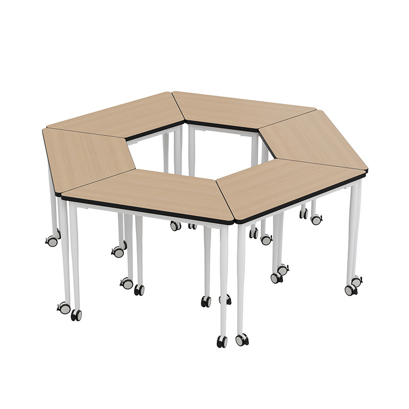 桌椅课桌折叠会议桌培训组合六边形移动梯形拼接课桌椅