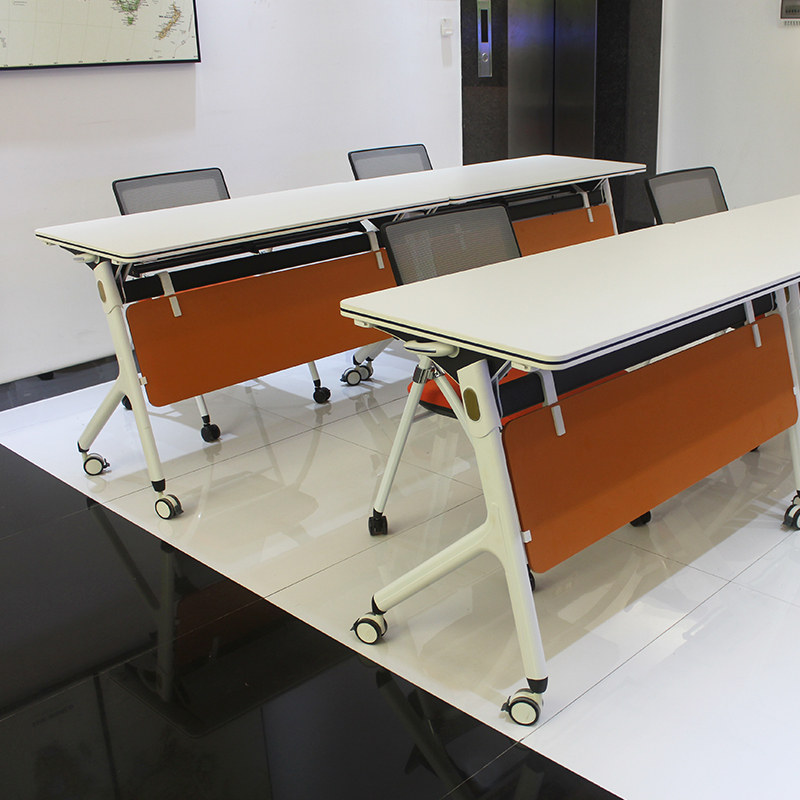 折叠会议桌椭圆培训长条拼接扇形梯形办公桌智慧会议桌