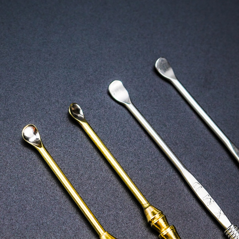 挖耳勺老式不锈钢纯铜超薄圆头竹子单个耳朵掏耳耳勺