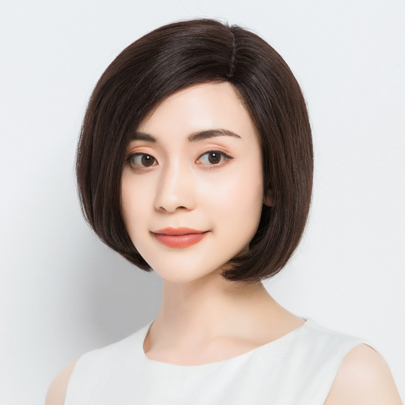 假发短发bobo头内扣偏分气质沙宣全真直发女头套日常整顶假发