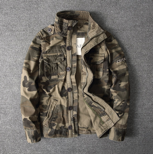 Autumn and winter outdoor high-necked cotton men's military uniform tooling multi-bag army green camouflage khaki dark blue jacket Autumn and winter outdoor high-necked cotton men's military uniform tooling multi-bag army green camouflage khaki dark blue jacket