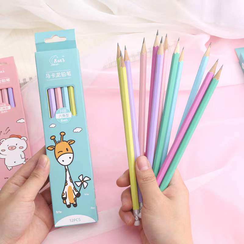 铅笔新疆包邮卡通盒装24支学生书写hb橡皮铅笔