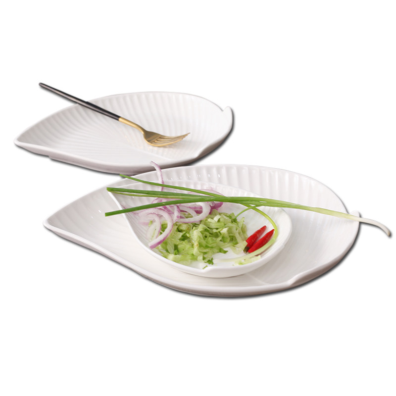 纯白创意个性异形陶瓷盘子碟子欧式酒饭饭店不规则盘