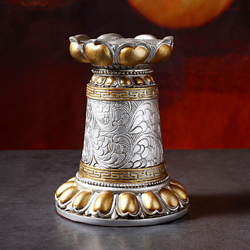 密宗摆件佛前底座手摇转经筒莲花藏传修行法器摆件