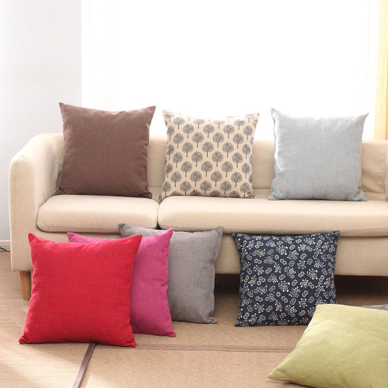 北欧经典亚麻布艺客厅沙发抱枕床头靠包午觉枕垫