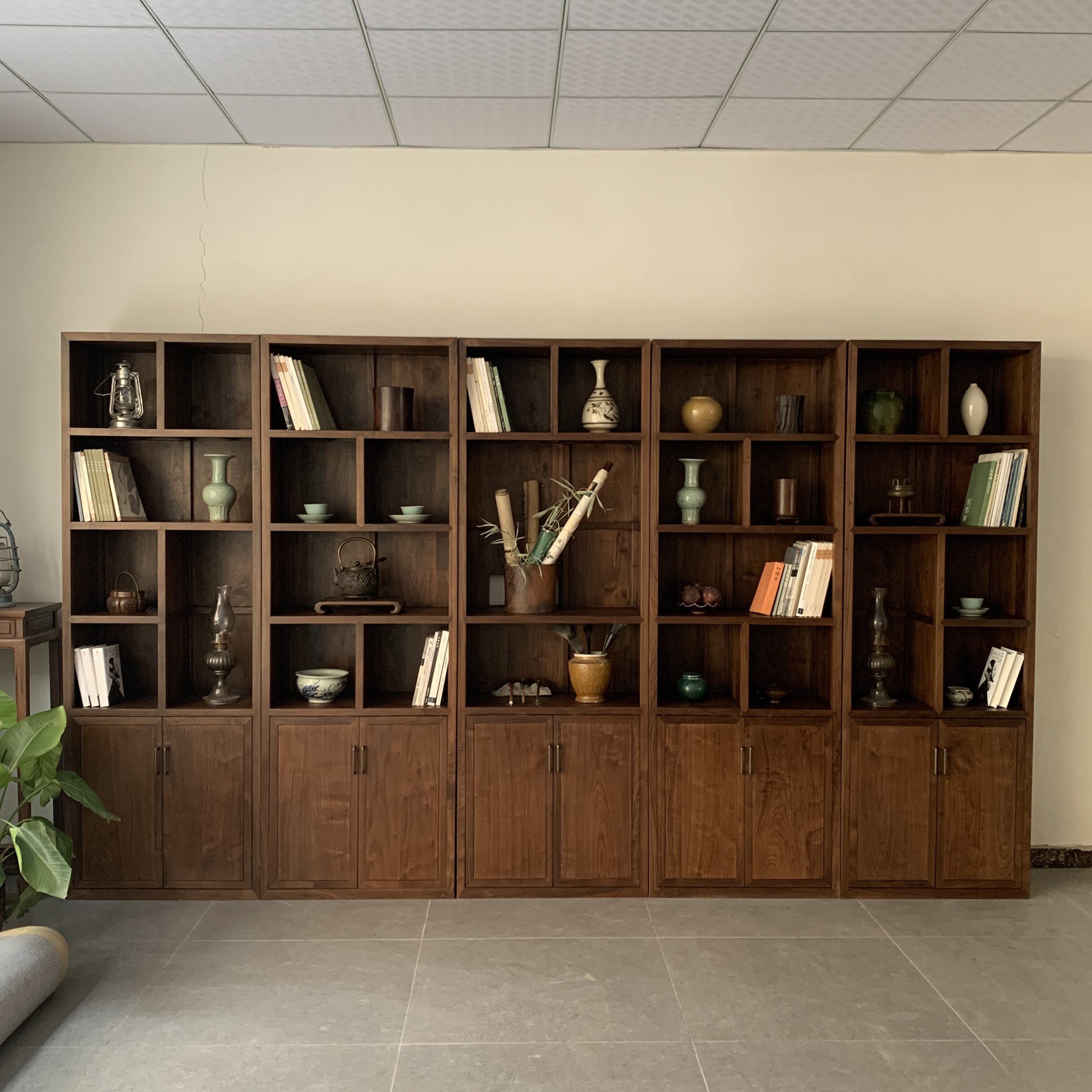 乐木展示柜家具组合书房茶桌书桌现代简约书架新中式书桌椅书柜