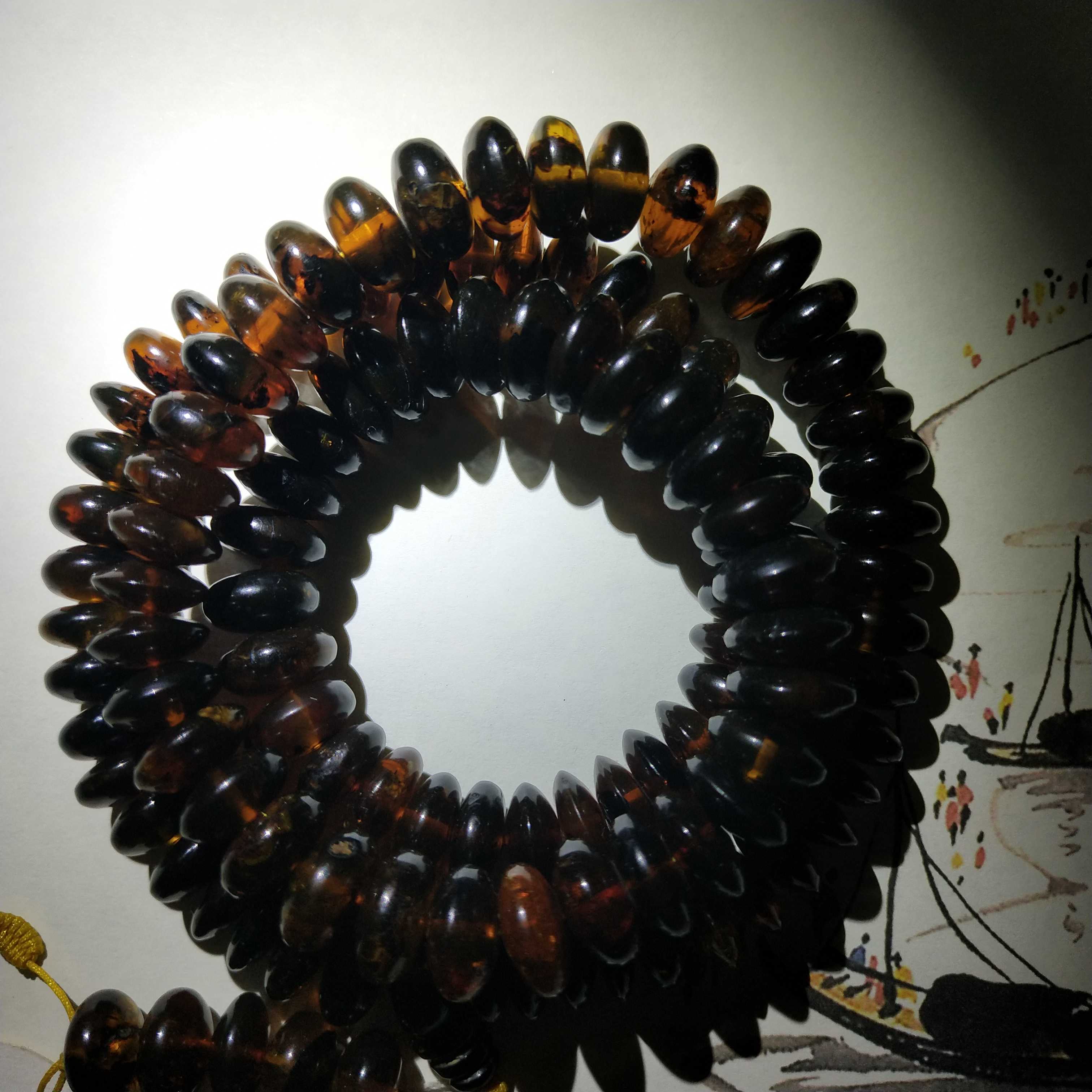 抚顺天然琥珀珀熙然家回流老料传承算盘佛珠手串