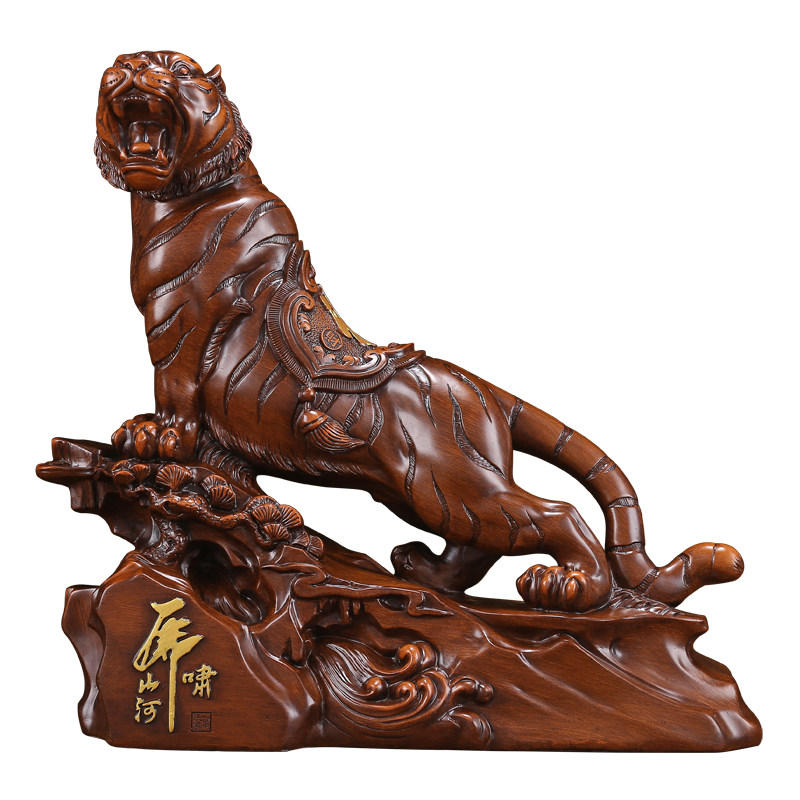 招财老虎摆件虎啸山河生肖上山客厅办公桌公司摆件