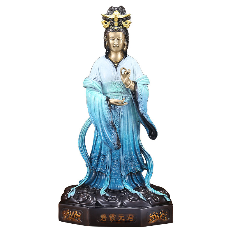 纯铜碧霞元君家家用供奉神像圣母天仙玉女东岳摆件