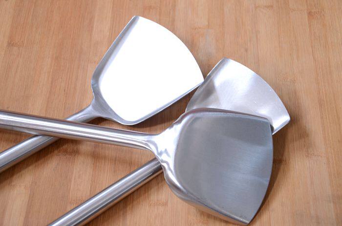 不锈钢木柄锅铲大铲厨师大号勺子饭店用铲特厚锅铲