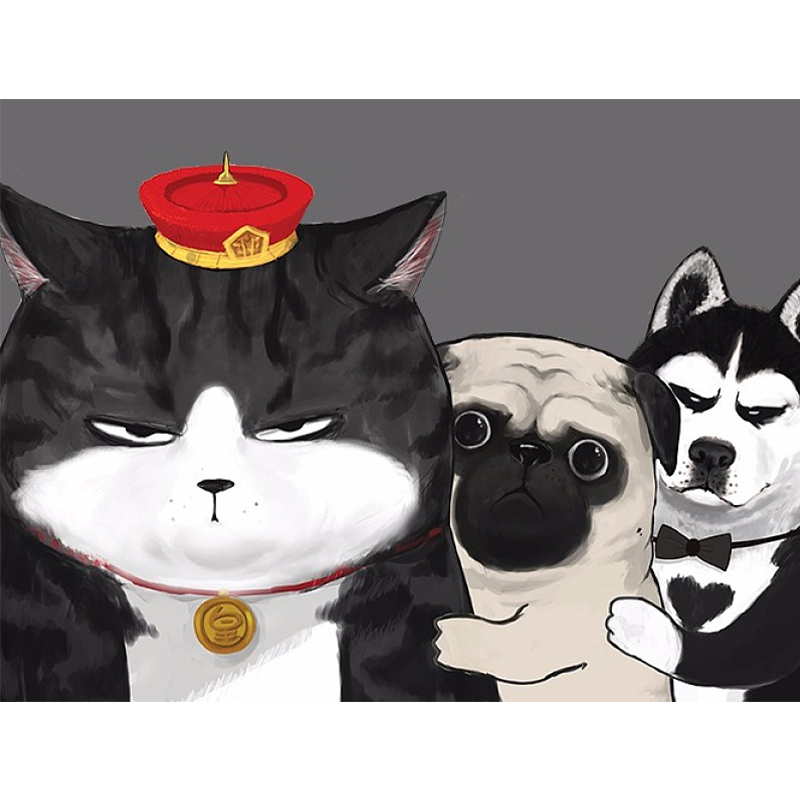 吾皇盲盒万睡巴扎黑万岁第二代公仔猫咪车载汽车摆件手办桌面猫