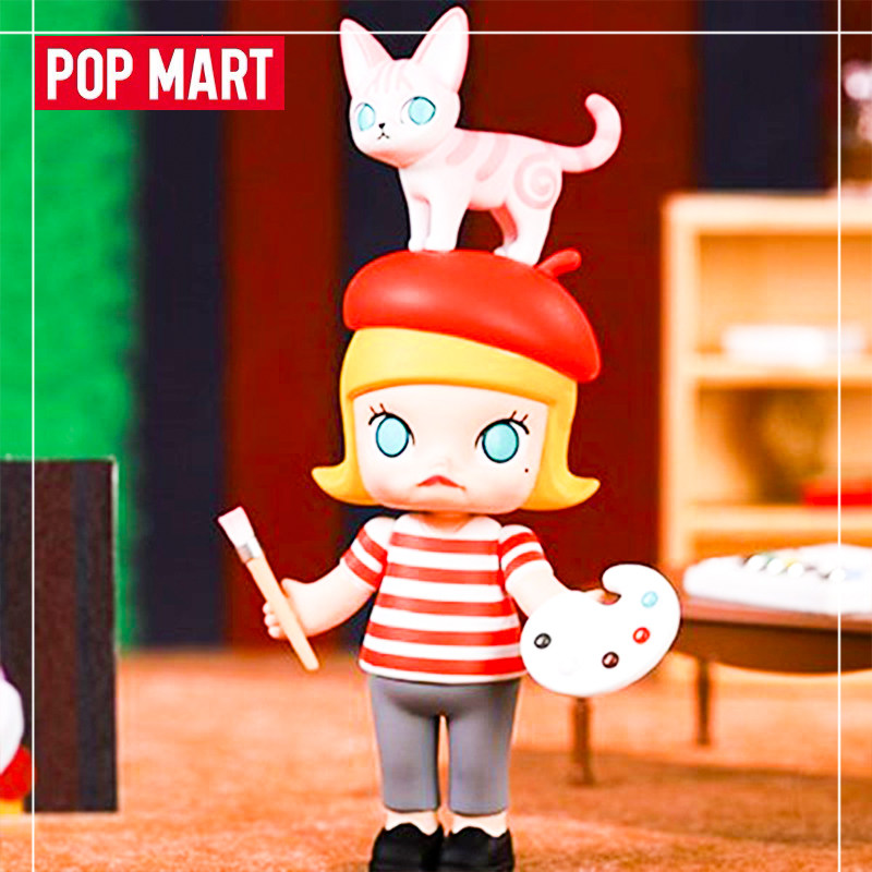 popmart泡泡玛特molly艺术大亨盲盒大艺术家潮玩确认风和日丽潮玩盲盒