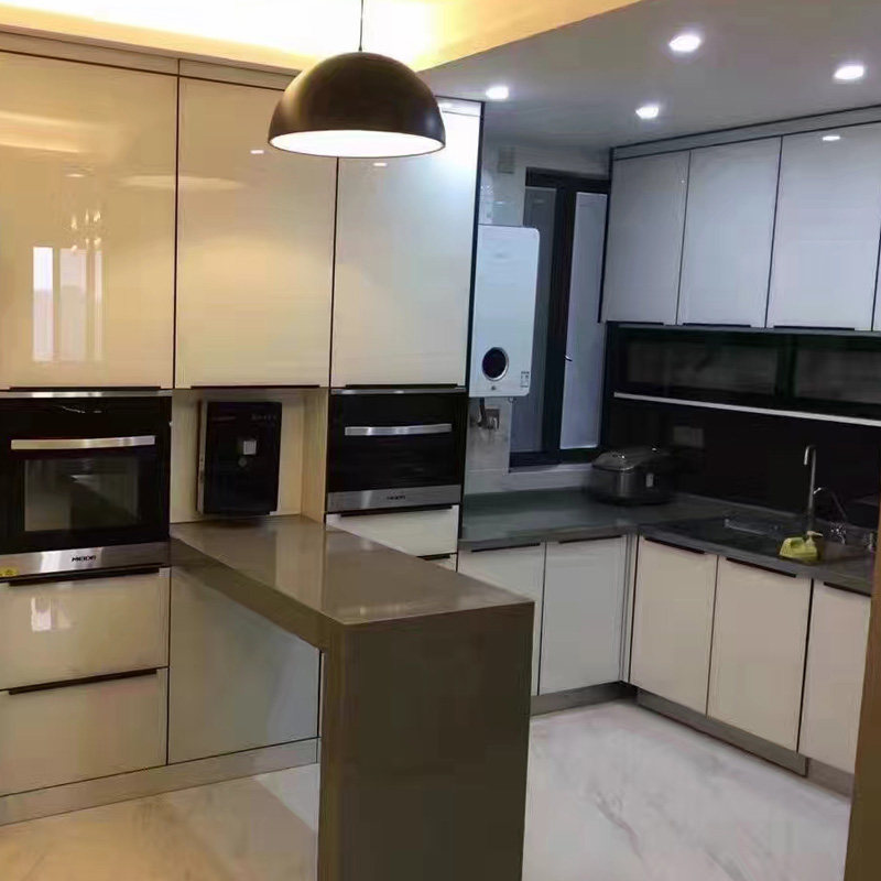 厨房橱柜柜门定制铝合金钢化玻璃晶钢门板订做灶台门板