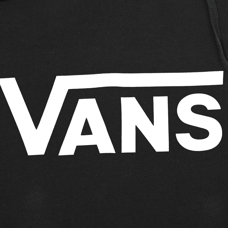 vans范斯男女同款经典logo连帽卫衣加绒保暖帽衫vn0a5h87blkwht