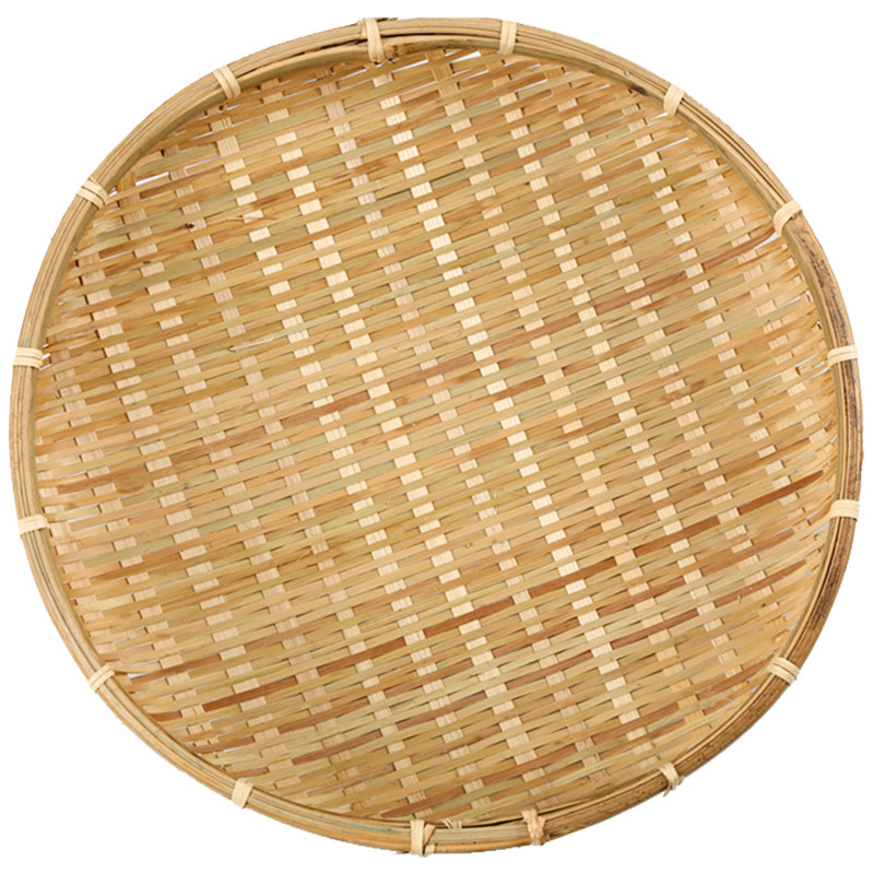 竹篮篮子晾晒圆形竹编果盘竹制竹筐簸箕水果篮竹编