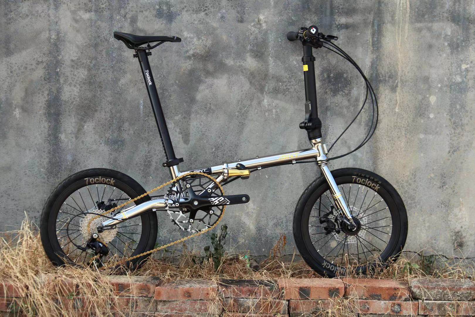 折叠mint16寸349碟刹cmd9电镀镀铬钼钢车架自行车折叠自行车