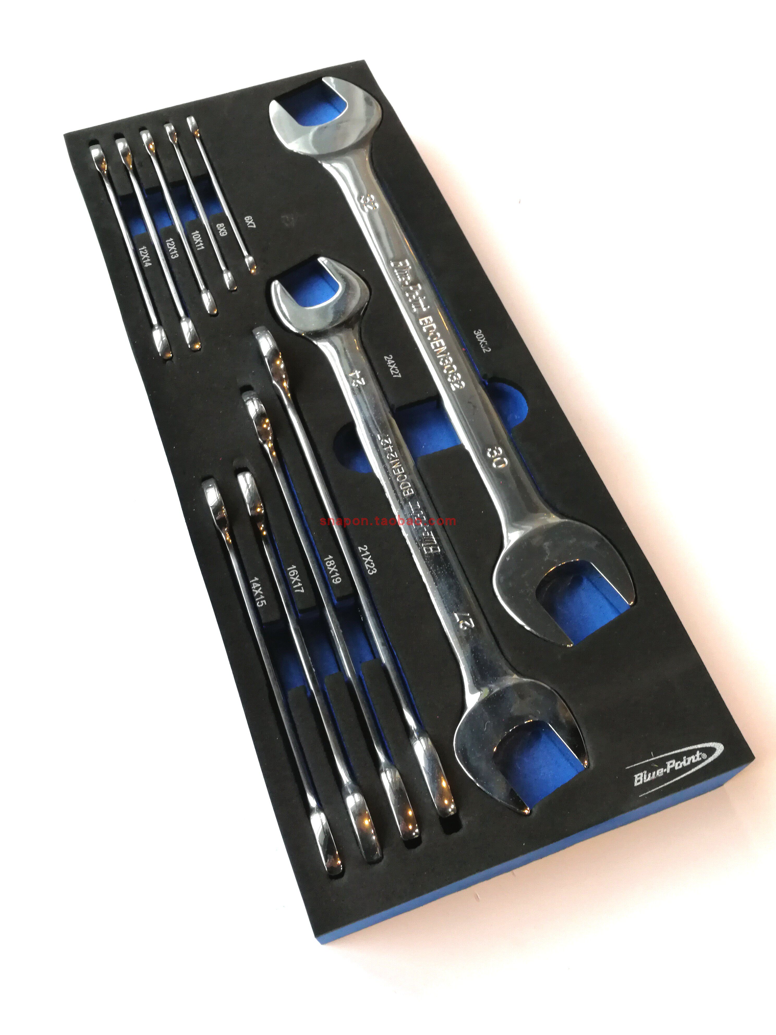 工具蓝点11件开口扳手eva刻膜实耐宝snapon汽修通用汽修组套
