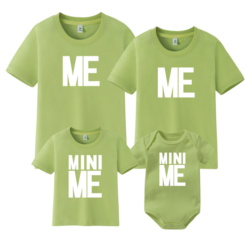 亲子装创意四口一家短袖白色新款复制拍摄恤夏款亲子装