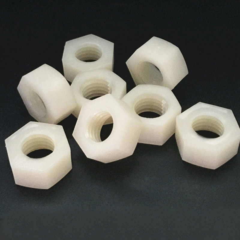 六角尼龙螺母塑料螺母绝缘白色黑色螺帽m2m3m4m5m6m8m10m12m14m20
