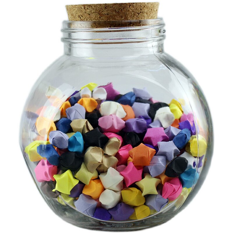 手工折纸星星成品木塞玻璃瓶透明罐子幸运星创意幸运星