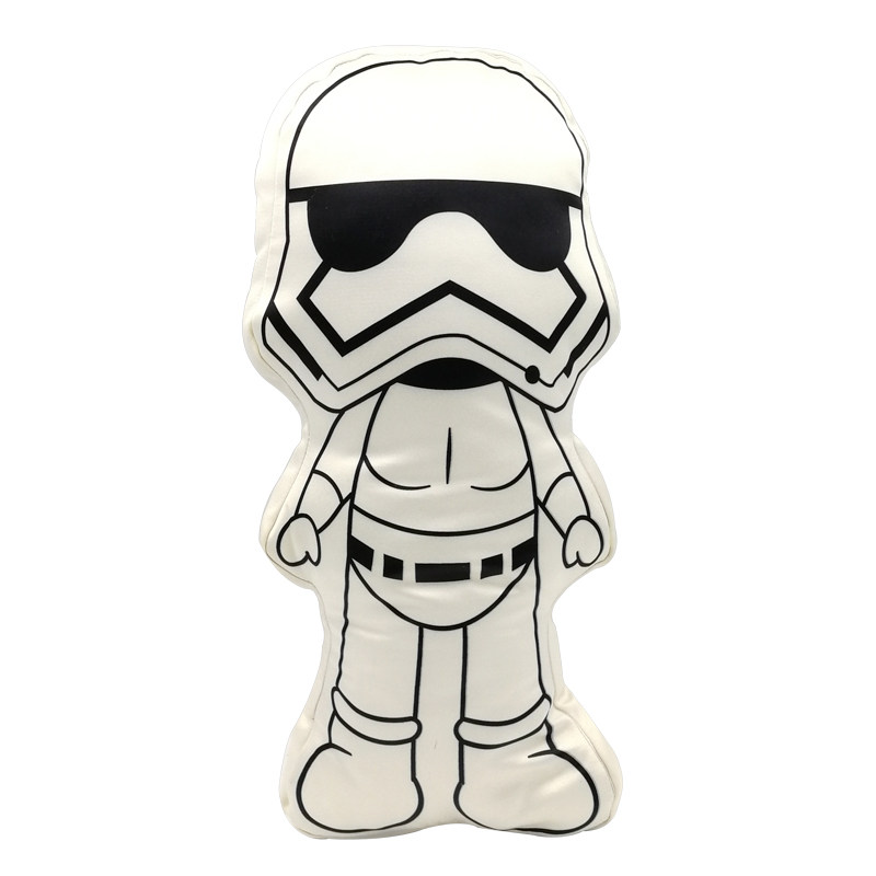 样板儿童星球大战白兵克隆人武士抱枕蓝白印花汽车靠垫