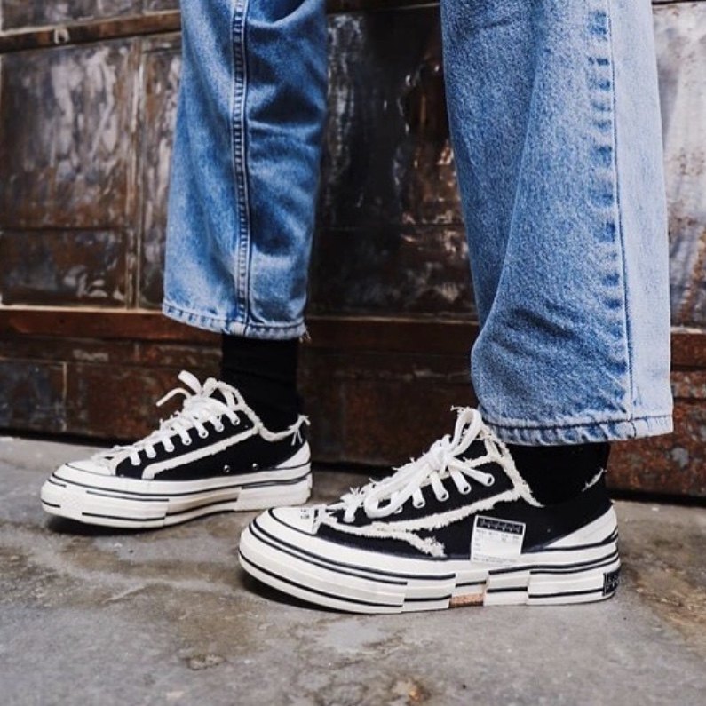 现货吴建豪xvessel手工布鞋硫化黑白粉色帆布鞋