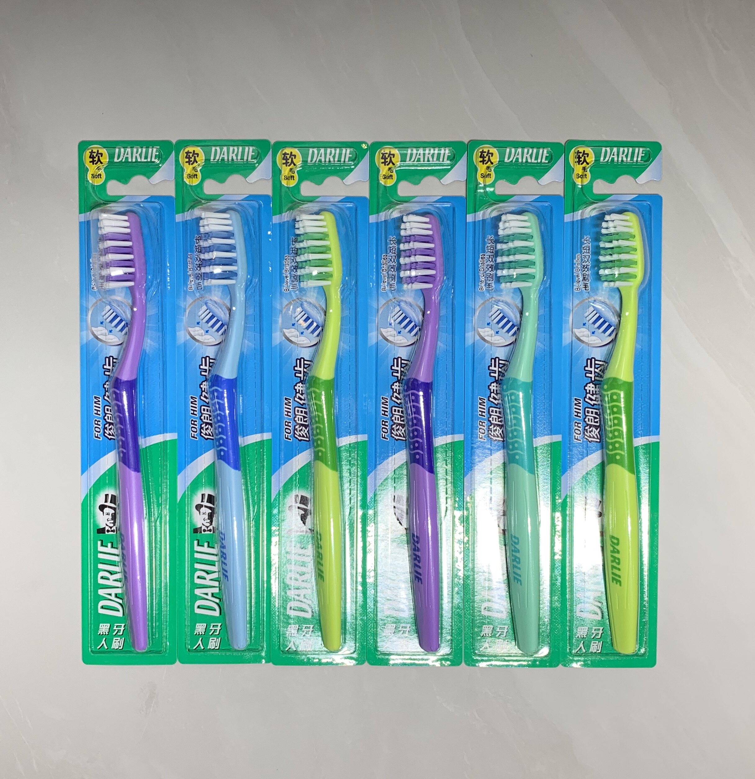 牙刷软毛6支黑人俊朗朗健大头成人刮舌舌苔牙刷