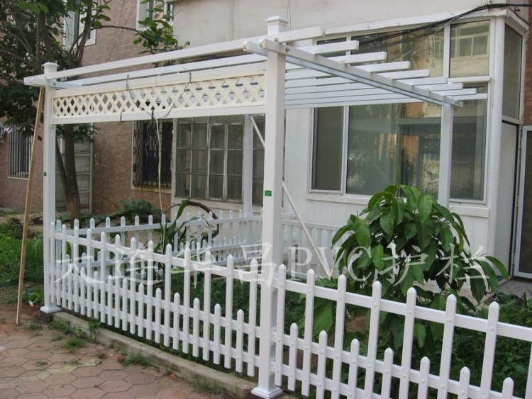 户外pvc塑钢葡萄架凉亭木屋车棚车架花架不生锈护栏