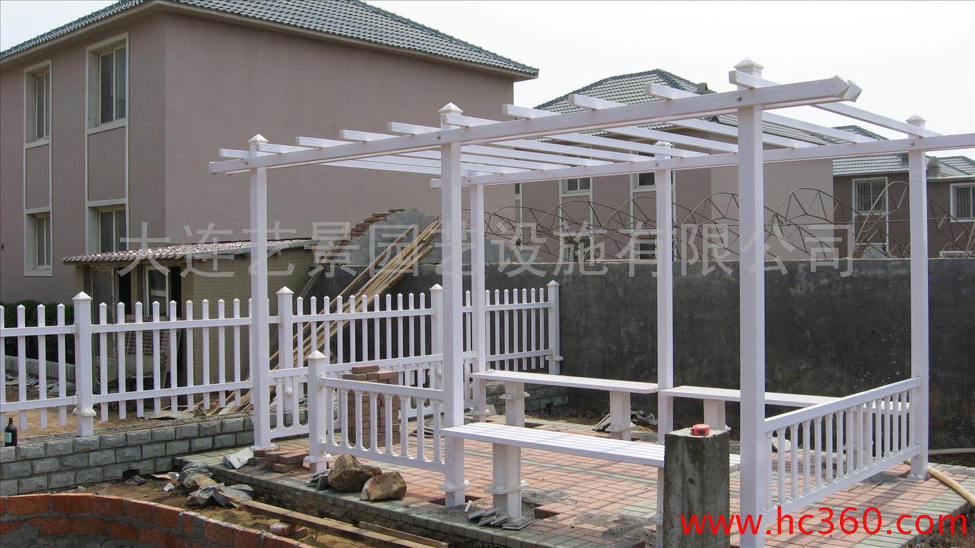 户外pvc塑钢葡萄架凉亭木屋车棚车架花架不生锈护栏