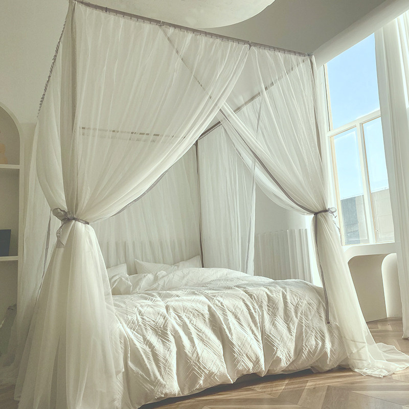 hhah哈哈一宅品牌正品宫廷网红蚊帐白色单帐纱导轨蚊帐