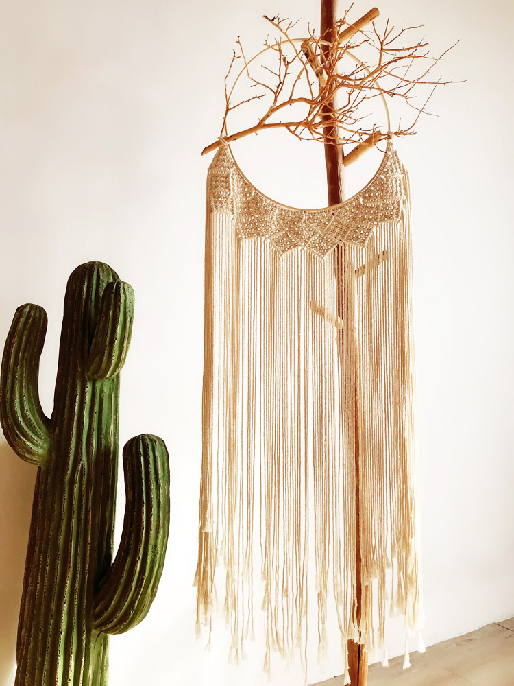 ins北欧欧风民宿酒店沙发背景手工编织壁挂挂毯