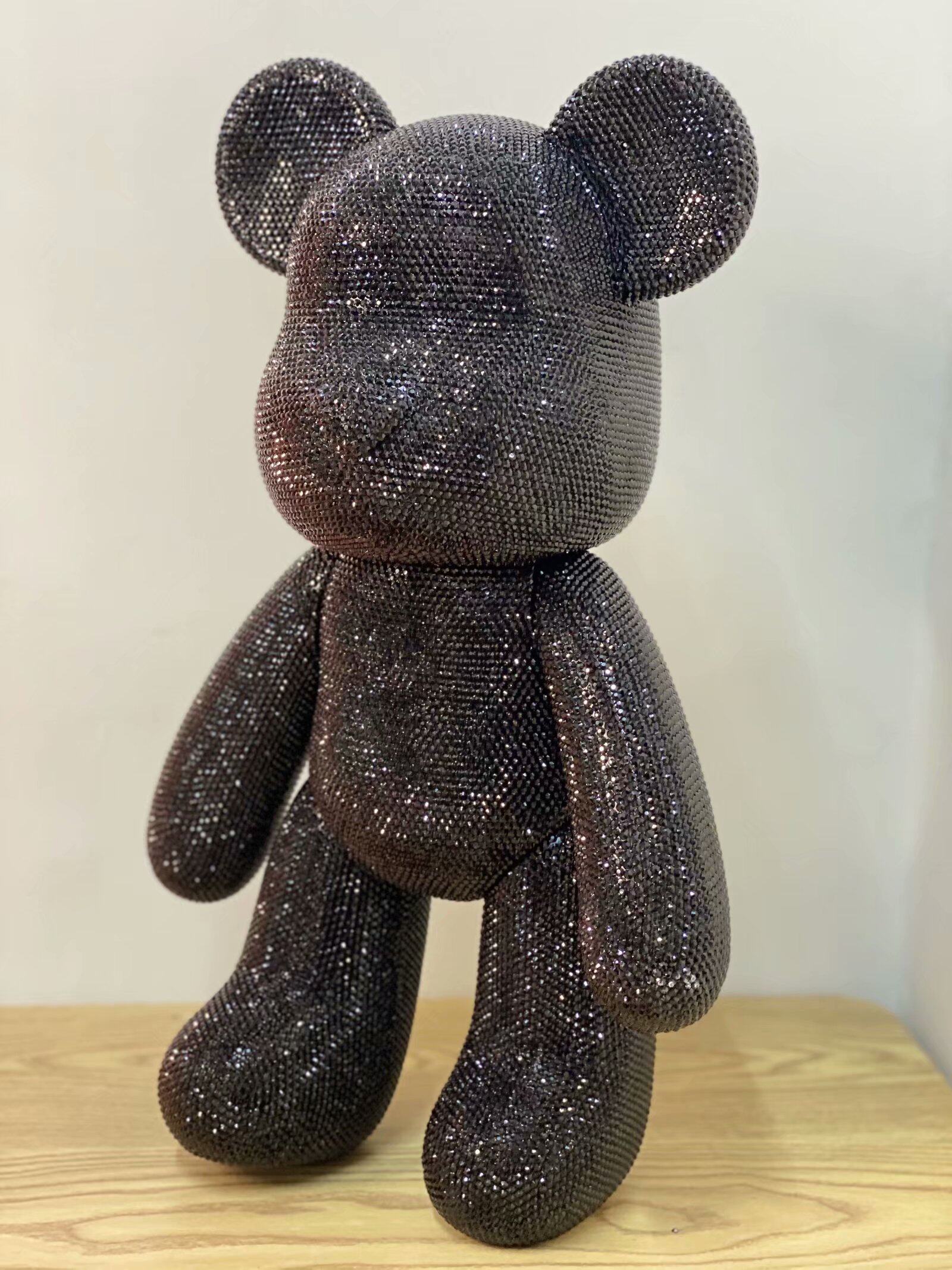 黑色底钻贴钻暴力熊玩偶摆件粘钻熊满钻抖音网红创意礼盒