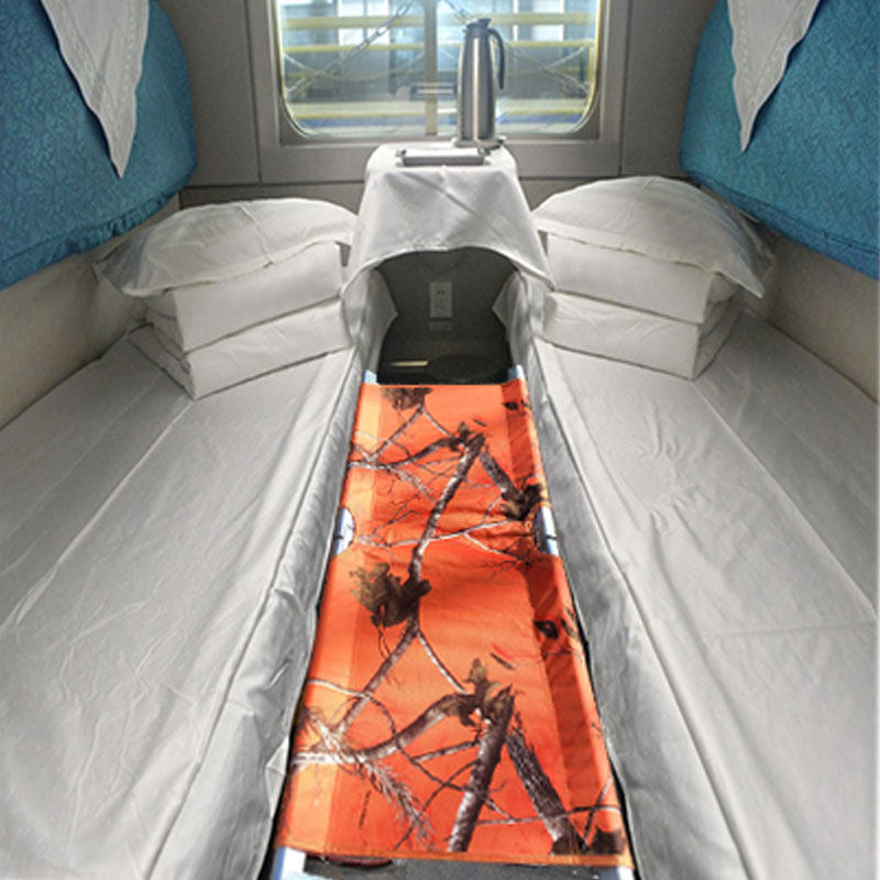 双人火车卧铺下铺全铝便携折叠午休带娃睡觉户外床