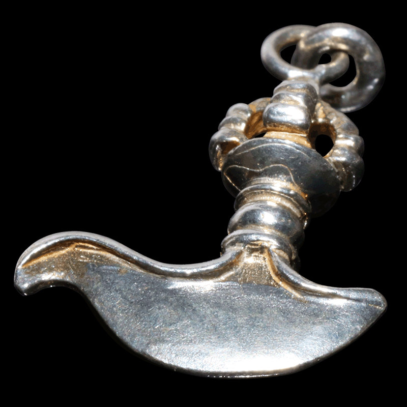 纯银钺刀大号藏传密宗热销银月刀法法器吊坠其他特色工艺品