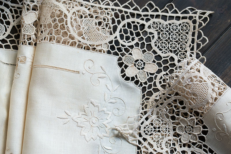 手工即墨花边刺绣桌旗桌旗