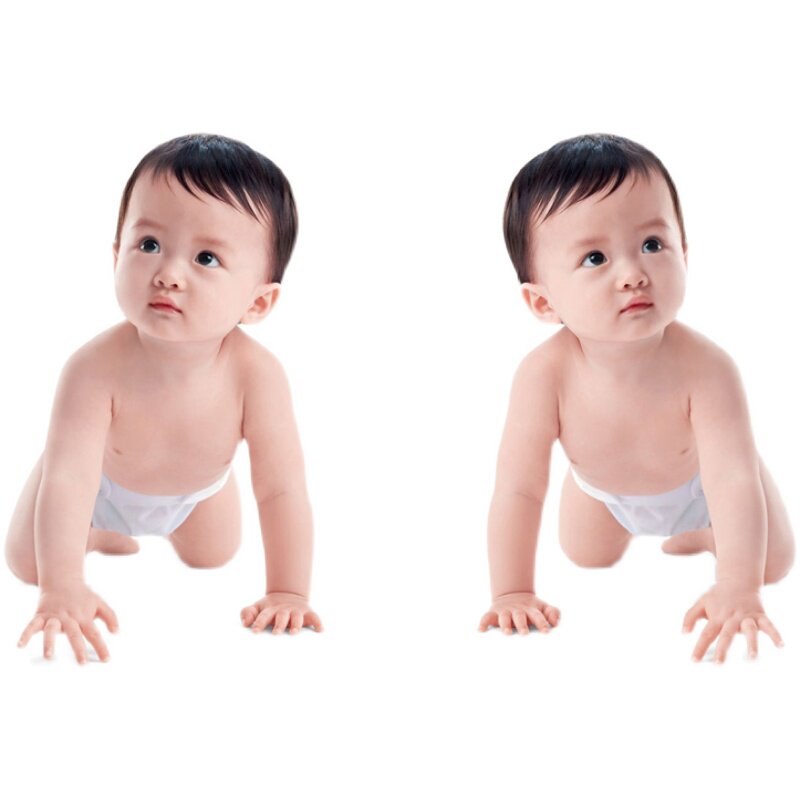 可爱双胞胎宝宝海报大眼睛男娃娃娃墙贴婚房bb宝宝海报